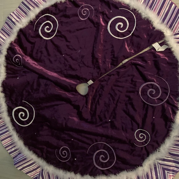 Purple Peppermint Christmas Tree Skirt - Picture 2 of 11